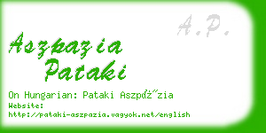 aszpazia pataki business card